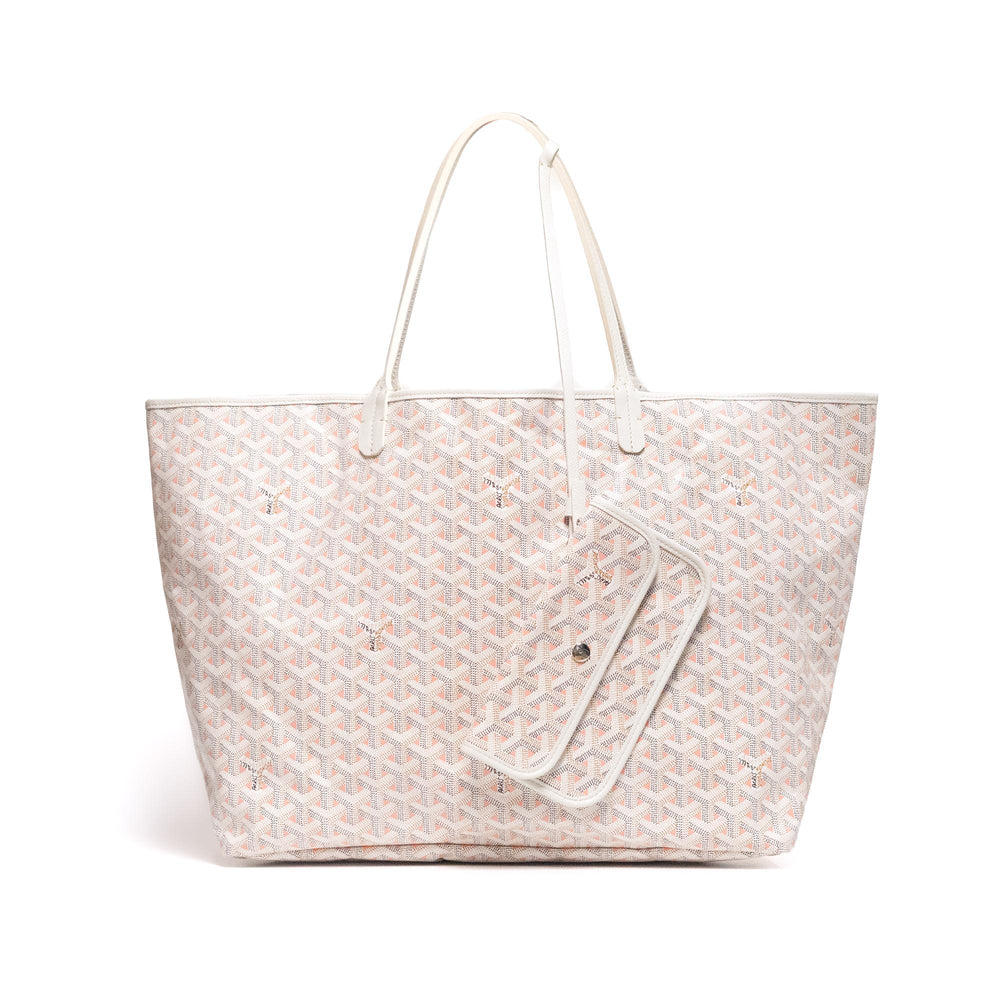 Goyard Saint Louis Claire-Voie GM Tote White & Pink Goyard Canvas/Pink Interior