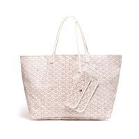 Goyard Saint Louis Claire-Voie GM Tote White & Pink Goyard Canvas/Pink Interior