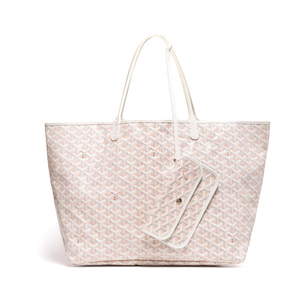 Goyard Saint Louis Claire-Voie GM Tote White & Pink Goyard Canvas/Pink Interior