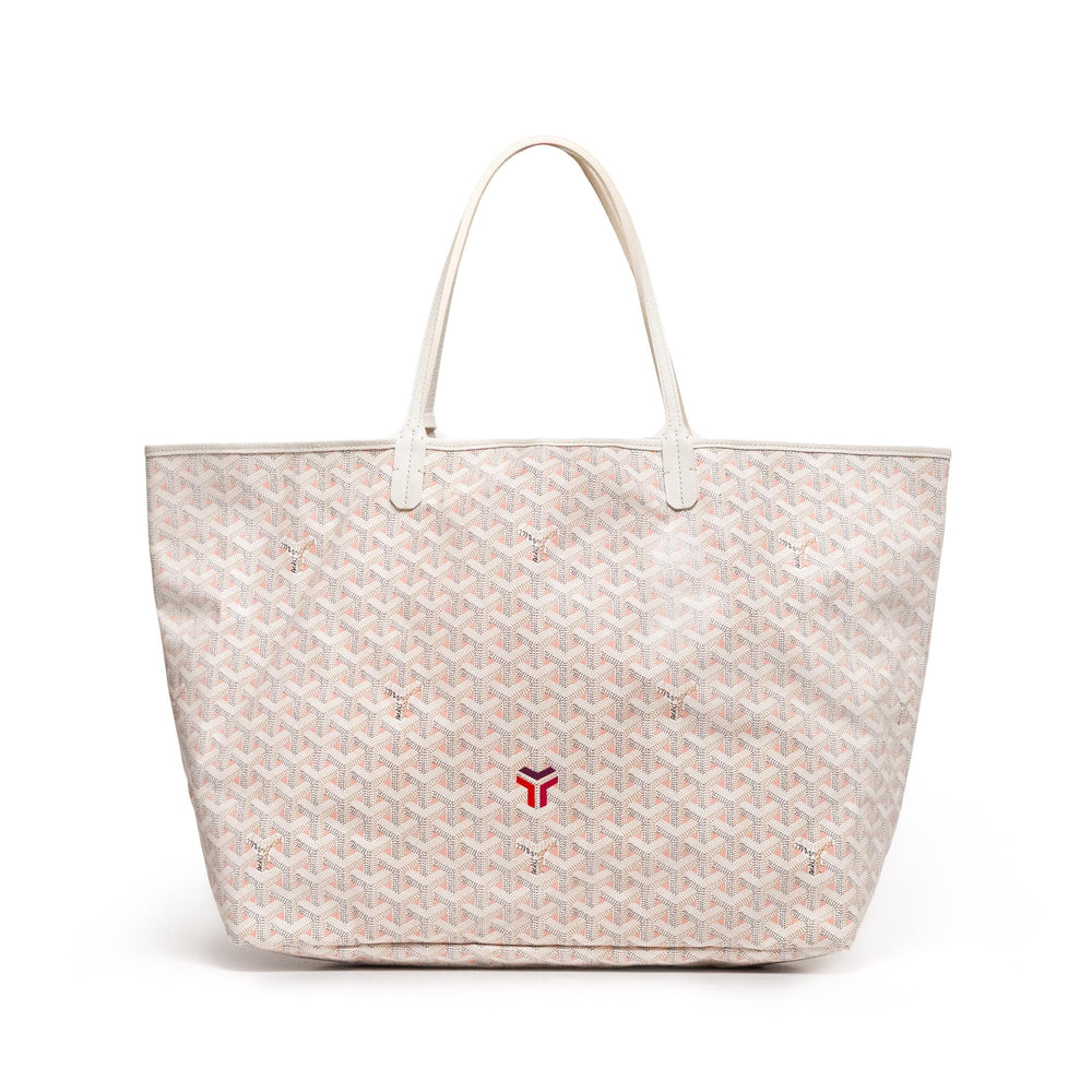 Goyard Saint Louis Claire-Voie GM Tote White & Pink Goyard Canvas/Pink Interior