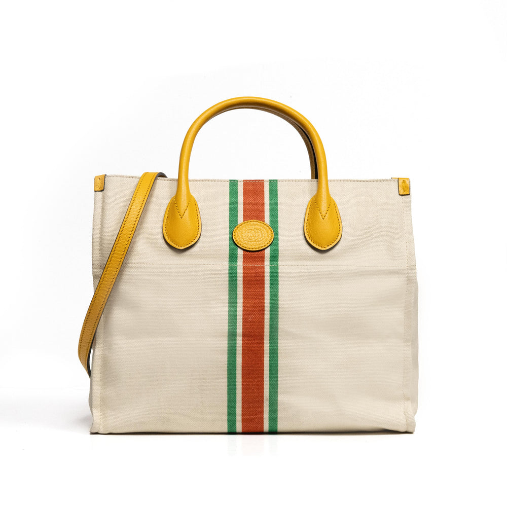 Gucci Heavy Canvas/Calfskin Retro Interlocking G Foldable Tote
