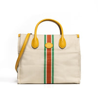 Gucci Heavy Canvas/Calfskin Retro Interlocking G Foldable Tote