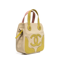 Vintage Chanel Marshmallow Canvas Tote Green and Pink