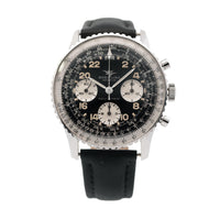 Breitling Navitimer 41mm SS 809 Black Dial on leather band