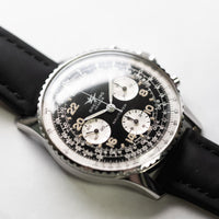 Breitling Navitimer 41mm SS 809 Black Dial on leather band
