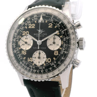 Breitling Navitimer 41mm SS 809 Black Dial on leather band