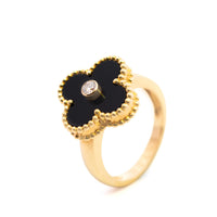 Van Cleef & Arpels Vintage Alhambra dia0.5ct/onyx YG Ring