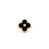 Van Cleef & Arpels Vintage Alhambra dia0.5ct/onyx YG Ring