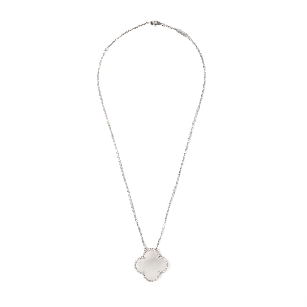 Van Cleef & Arpels Large 1 MOP Motif Alhambra on 18kw Necklace