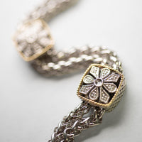 Andrea Candela Flower Station Bracelet Sterling/18ky Diamond Bracelet