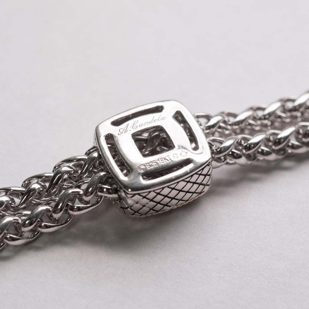 Andrea Candela Flower Station Bracelet Sterling/18ky Diamond Bracelet