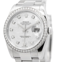 Rolex 36mm Datejust MOP & Diamond Bezel SS 116244 card