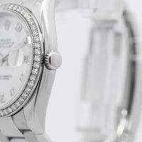 Rolex 36mm Datejust MOP & Diamond Bezel SS 116244 card