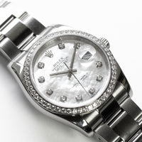 Rolex 36mm Datejust MOP & Diamond Bezel SS 116244 card