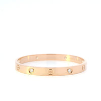 Cartier Love Bracelet 4 diamond 18kRG B&P Size 16