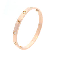 Cartier Love Bracelet 4 diamond 18kRG B&P Size 16