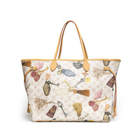 Louis Vuitton GM Neverfull Getaway Mono Dune with retro hotel key print