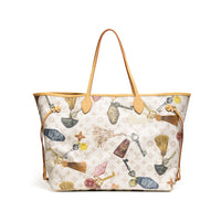 Louis Vuitton GM Neverfull Getaway Mono Dune with retro hotel key print
