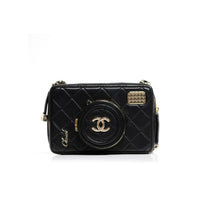 Chanel Black Lambskin Quilted Coco Click Camera Bag