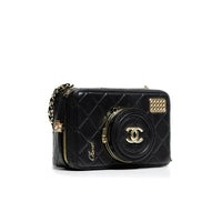 Chanel Black Lambskin Quilted Coco Click Camera Bag