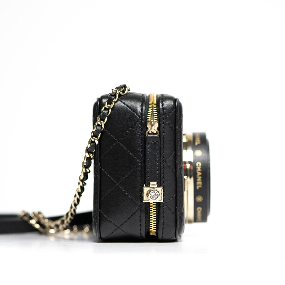 Chanel Black Lambskin Quilted Coco Click Camera Bag