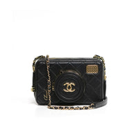 Chanel Black Lambskin Quilted Coco Click Camera Bag