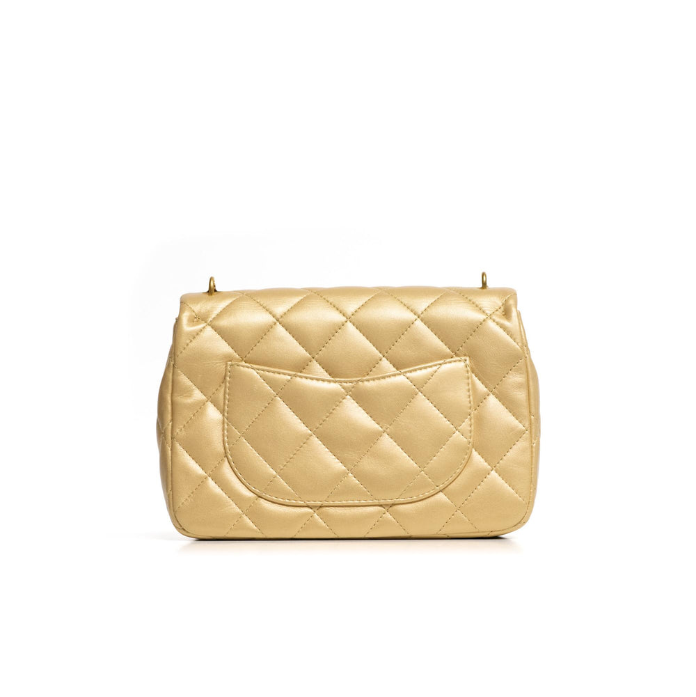 Chanel Pearl Crush Gold Medium Single Flap Handbag