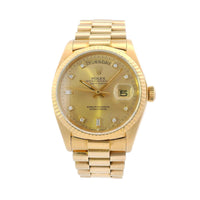 Rolex Day-Date 36mm 18ky 18038 Diamond Dial