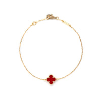 Van Cleef & Arpels Sweet Alhambra Carnelian Bracelet 18KR pap