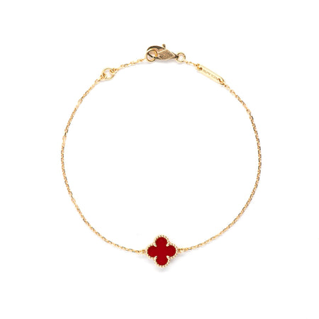 Van Cleef & Arpels Sweet Alhambra Carnelian Bracelet 18KR pap