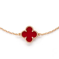 Van Cleef & Arpels Sweet Alhambra Carnelian Bracelet 18KR pap