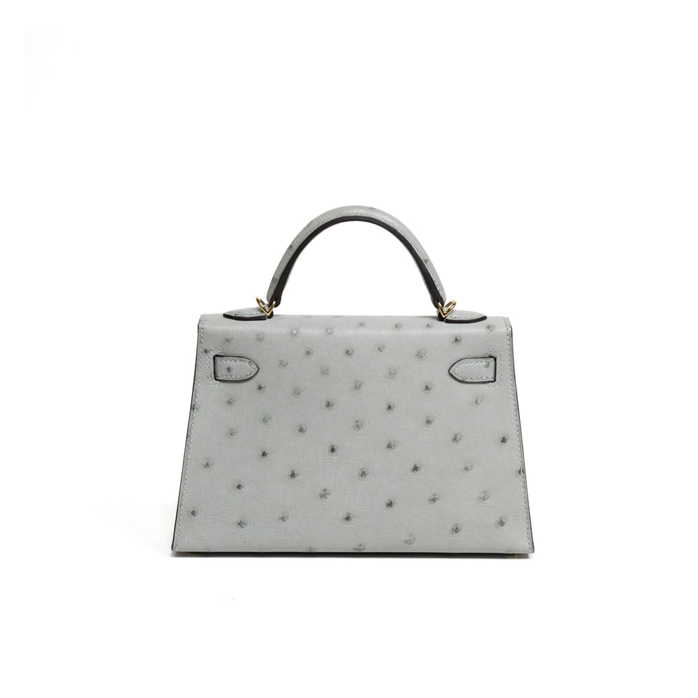 Hermes Kelly Sellier 20cm mini Ostrich Bleu Glacier with Rose Shocking Int 2026