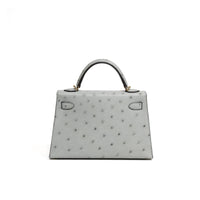 Hermes Kelly Sellier 20cm mini Ostrich Bleu Glacier with Rose Shocking Int 2026