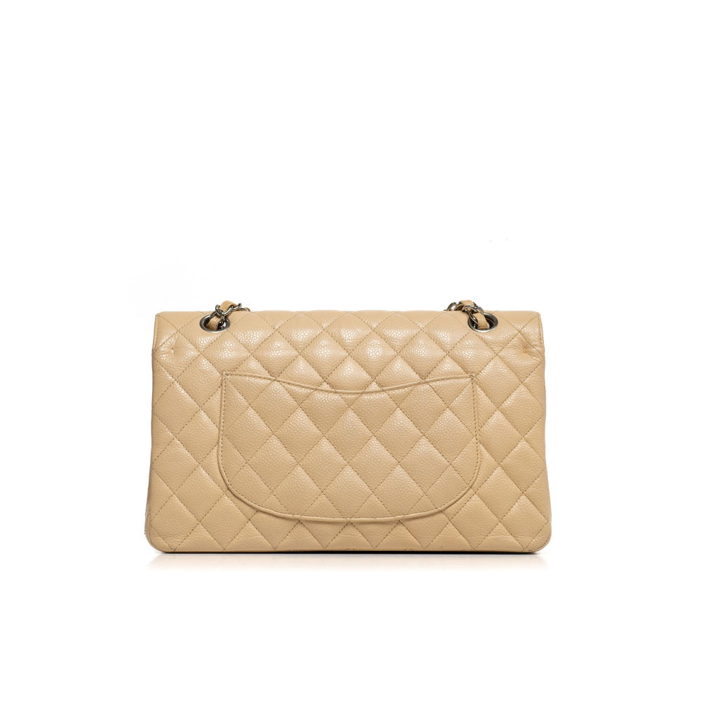 Chanel Medium Double Flap Beige Caviar