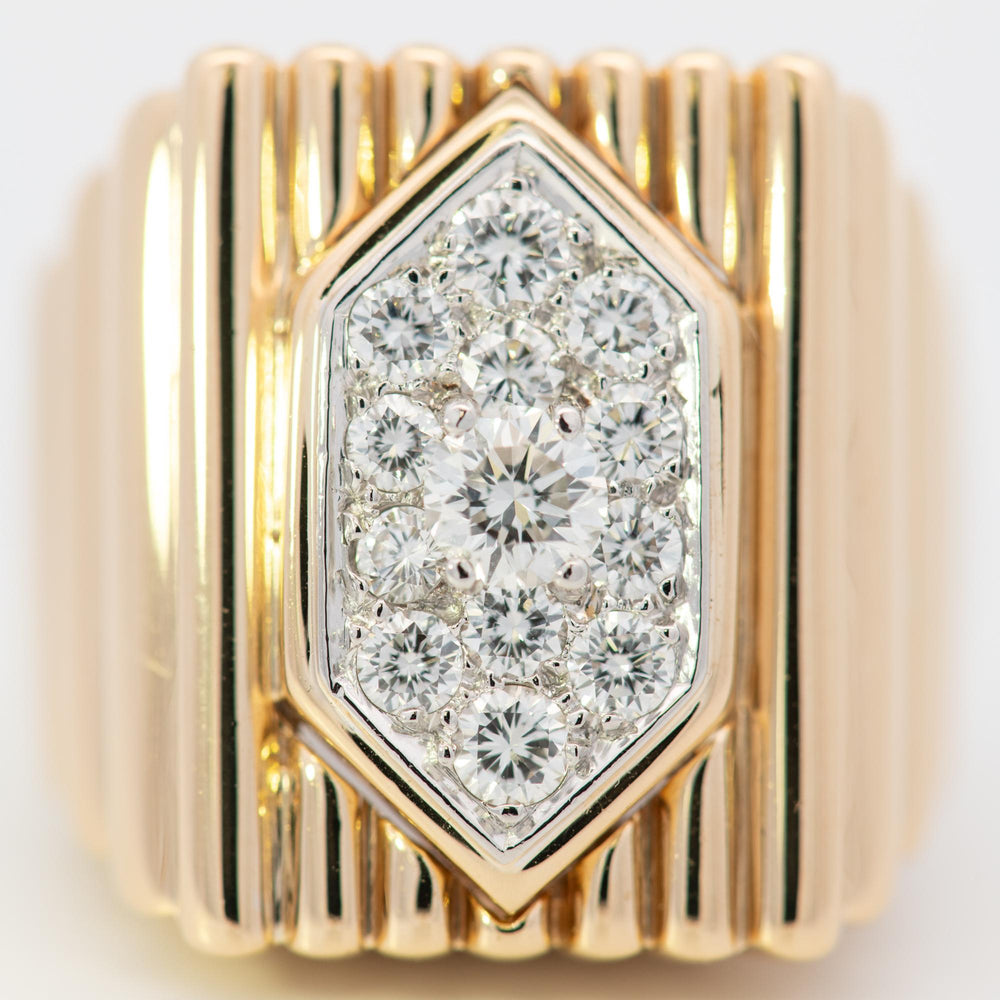 David Webb Diamond Cluster 18k/Plat Ring Sz 6.5