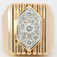 David Webb Diamond Cluster 18k/Plat Ring Sz 6.5