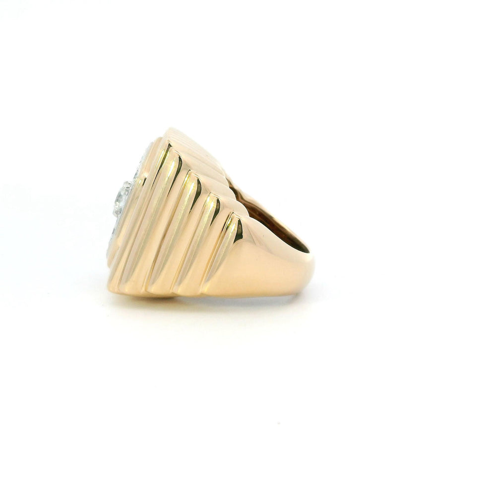 David Webb Diamond Cluster 18k/Plat Ring Sz 6.5