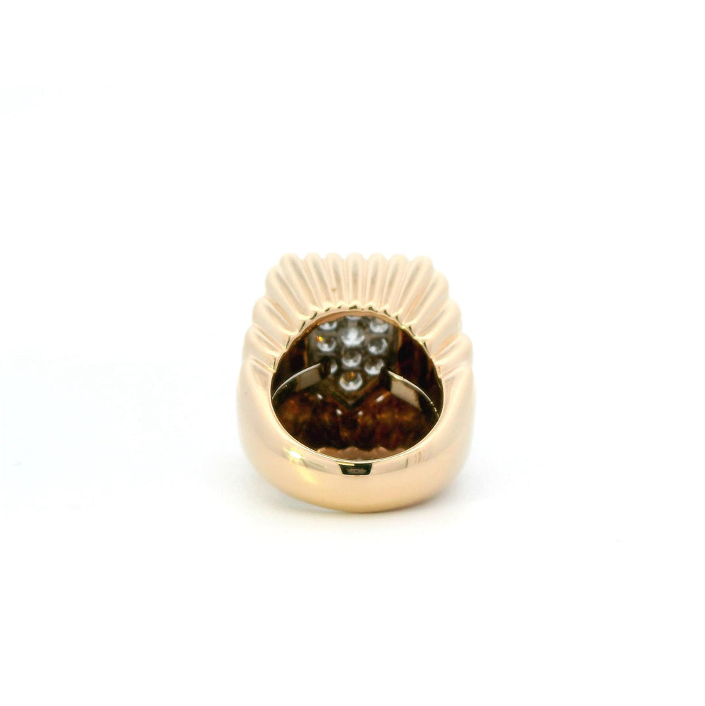 David Webb Diamond Cluster 18k/Plat Ring Sz 6.5
