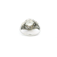 2.08ct I VS2 Platinum Vintage Floral Engagement ring with Diamond Side Stones