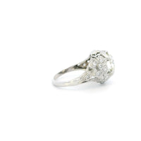 2.08ct I VS2 Platinum Vintage Floral Engagement ring with Diamond Side Stones