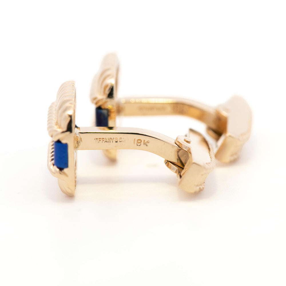 Tiffany & Co 18k YG and Lapis Lazuli Cufflinks