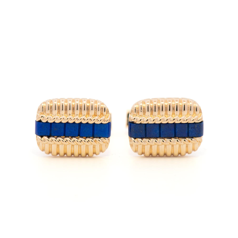 Tiffany & Co 18k YG and Lapis Lazuli Cufflinks