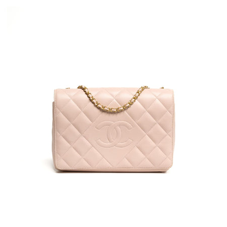 Chanel Pink Quilted Flap CC Crossbody Handbag