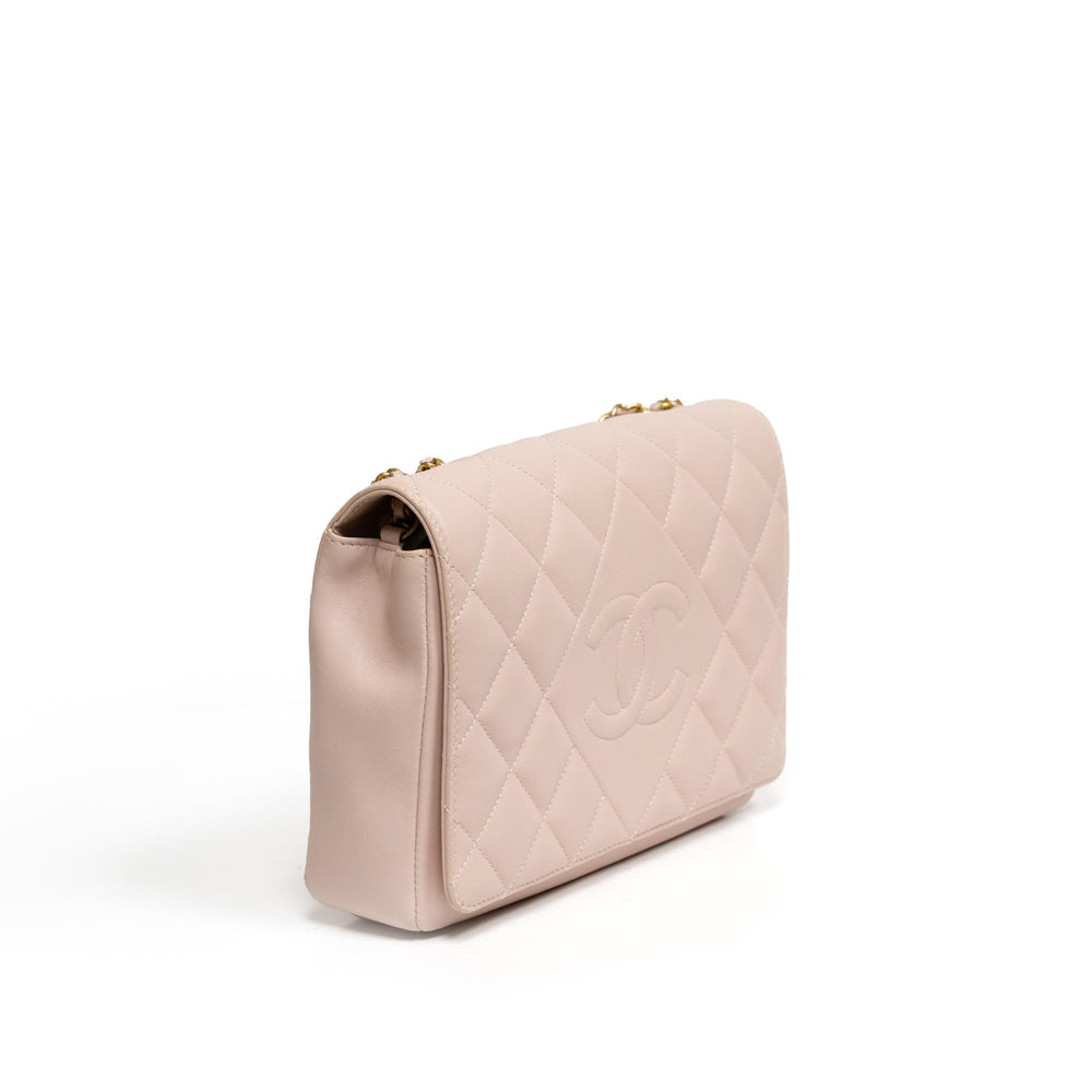 Chanel Pink Quilted Flap CC Crossbody Handbag