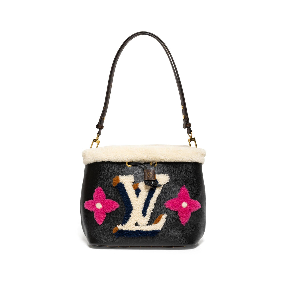 Louis Vuitton NeoNoe Leather and Monongram Teddy Shearling MM