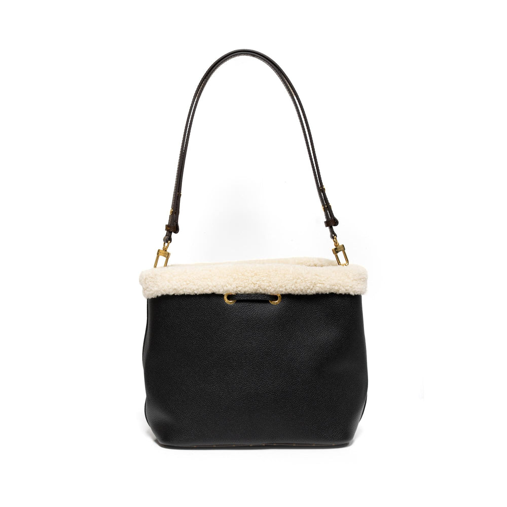 Louis Vuitton NeoNoe Leather and Monongram Teddy Shearling MM