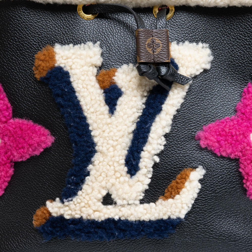 Louis Vuitton NeoNoe Leather and Monongram Teddy Shearling MM