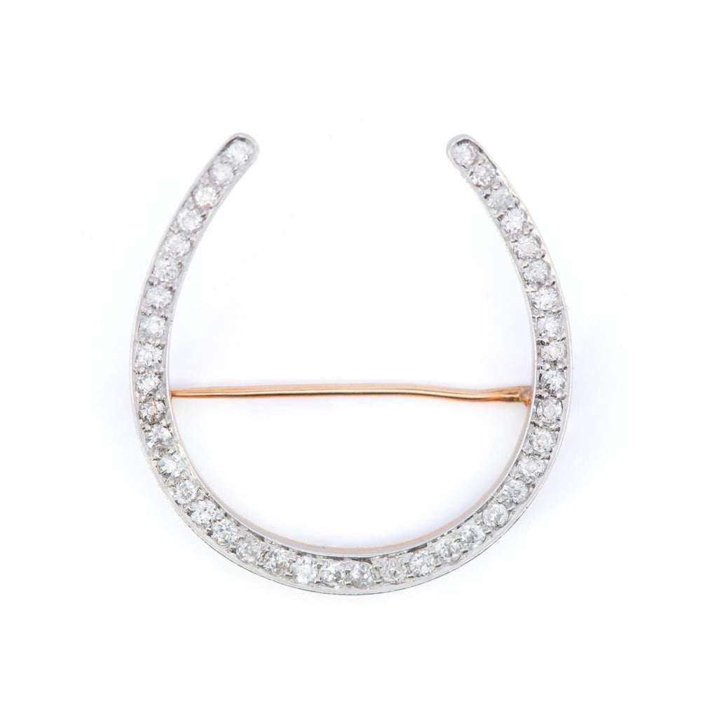 Marcus & Co. 3ct 18ky & Platinum Diamond Horseshoe Pin