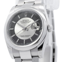 Rolex 36mm Datejust SS Tuxedo Dial 116200