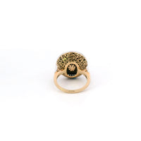 18k Yellow Gold Set Coral & Diamond Earrings and Ring
